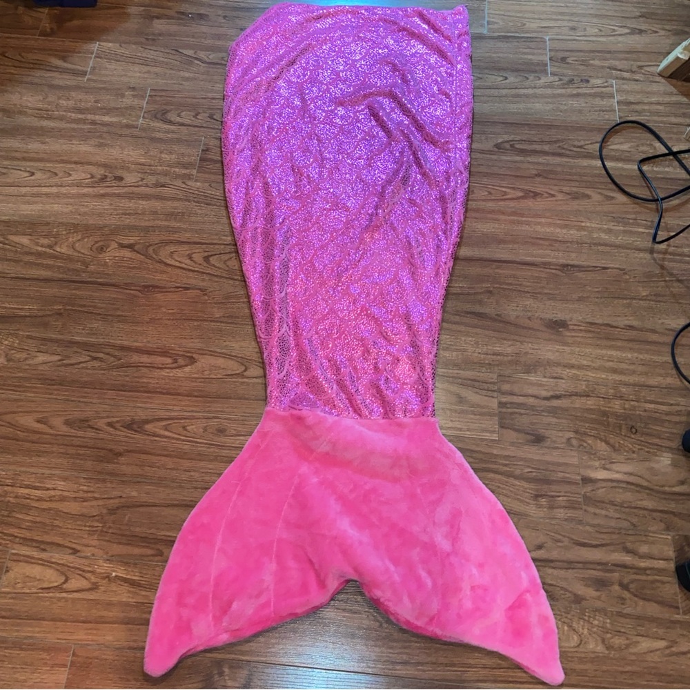 pink justice mermaid tail blanket